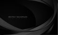 Abstract black metallic line curve dynamic overlap shadow design modern futuristic luxury creative background vector