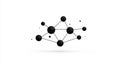 Abstract Black Molecule Structure with Connecting Lines and Dots on White Background Royalty Free Stock Photo