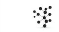 Abstract black molecule structure with connecting lines on a white background for scientific concepts Royalty Free Stock Photo