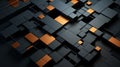 an abstract black and orange background with cubes Royalty Free Stock Photo