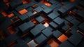 an abstract black and orange background with cubes Royalty Free Stock Photo