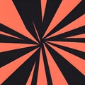 Abstract black and orange background with radial, radiating, converging lines. Royalty Free Stock Photo