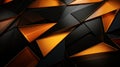 abstract black and orange triangles on a black background