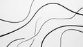 Abstract Black Organic Wavy Lines on a Clean White Background with Minimalist 2ddd Royalty Free Stock Photo