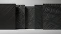 Abstract Black Panels with Wavy and Striped Textured Patterns image photo Royalty Free Stock Photo