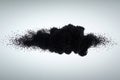 Abstract black particle cloud exploding and dissipating Royalty Free Stock Photo