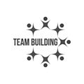 abstract black people together as circle teamwork or teambuilding concept logo. team work and team building, social media,