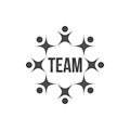 abstract black people together as circle teamwork or teambuilding concept logo. team work and team building, social media,