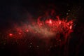 abstract black, red and gold glitter background with fireworks Royalty Free Stock Photo
