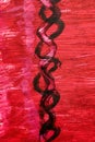 Abstract black and red hand painted acrylic brush strokes Royalty Free Stock Photo