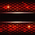 Abstract black red hexagons background with text space