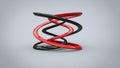 Abstract black and red minimalist sculpture