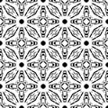 Abstract Black Repeated Design Monochrome Small Elements Stylish Floral Flowers Designs On White Background