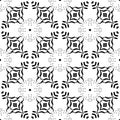 Abstract Black Repeated Design Monochrome Small Elements Stylish Floral Flowers Designs On White Background