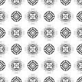 Abstract Black Repeated Design Monochrome Small Elements Stylish Floral Flowers Designs On White Background