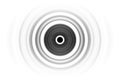 Abstract black rings sound waves effect on white background Royalty Free Stock Photo