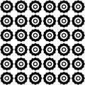 Abstract Black Round Alloy Wheel Design Pattern Repeated Design On White Background Royalty Free Stock Photo