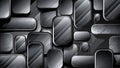 Abstract black rounded rectangles metallic, steel materials background Royalty Free Stock Photo