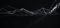 Abstract black science 3D background. Network connection structure. Royalty Free Stock Photo