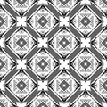 Abstract Black Seamless Repeated Design With Geometrical Stylish Flower Decorative Elements On White Background Illustration Royalty Free Stock Photo