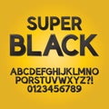 Abstract Black Shade Font and Numbers