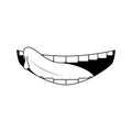 Abstract Black Simple Line People Human Smile Open Mouth With Teeth And Tongue Doodle Outline Element Vector Design Style Sketch Royalty Free Stock Photo