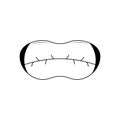 Abstract Black Simple Line People Human Smile Open Mouth With Teeth And Tongue Doodle Outline Element Vector Design Style Sketch Royalty Free Stock Photo