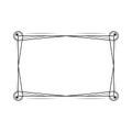 Abstract Black Simple Line Rectangular Frame Doodle Outline Element Vector Design Style Sketch