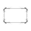 Abstract Black Simple Line Rectangular Frame Doodle Outline Element Vector Design Style Sketch