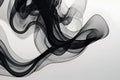 Abstract black smoke flows, creating a dramatic visual impact. Royalty Free Stock Photo