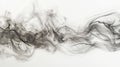 Abstract black smoke on white background. Fantasy fractal texture. Royalty Free Stock Photo