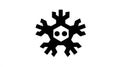 Abstract Black Snowflake Icon on White Background, Geometric Star Shape Royalty Free Stock Photo