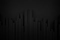 Abstract black spike rhythm wave background 3d rendering