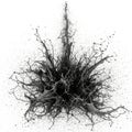 Abstract black splatter burst dark organic forms chaotic growth exploding natural texture dynamic energy Royalty Free Stock Photo