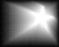 Abstract black spot, halftone, star.