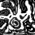 Abstract black spreading spots. Spontaneous imprint and sketched vector contrast black and white background. Retro abstract