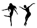 Abstract two silhouettes of dancer Royalty Free Stock Photo