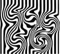 Abstract Black Stripe Lines Wavey Curvey Illusion Effect Design On White Background Illustration