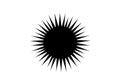 Abstract black sunburst silhouette with sharp rays on white background Royalty Free Stock Photo