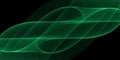 Abstract black technology background with shades of green glowing stripes