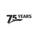 abstract black 75th anniversary logo on white background. 75 number logotype.Seventy -five years jubilee