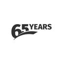 abstract black 65th anniversary logo on white background. 65 number logotype. Sixty -five years jubilee Royalty Free Stock Photo