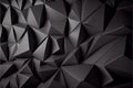 Abstract black triangle background, low poly 3D illustration, dark polygon pattern Royalty Free Stock Photo