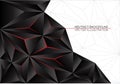 Abstract black triangle polygon red light with white gray line design modern futuristic background vector Royalty Free Stock Photo