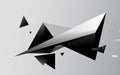 Abstract black triangles futuristic technology background. 3d Vector illustration