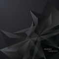 Abstract black vector background geometrical polygonal form