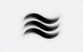 Abstract Black Wave Design on a white Background Features three Parallel, Wavy Lines Royalty Free Stock Photo