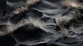 Abstract Black Wave Pattern In Photorealistic Landscape Style