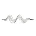 Abstract black wavy lines on a white background form a symmetrical pattern Royalty Free Stock Photo