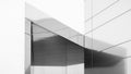 Abstract Black and White Architectural Detail with Reflective Metallic Surfaces and Clean Lines Keywords: abstract Royalty Free Stock Photo